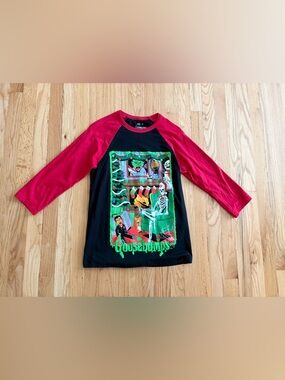 Cavity Colors Goosebumps red black Christmas baseball shirt top small